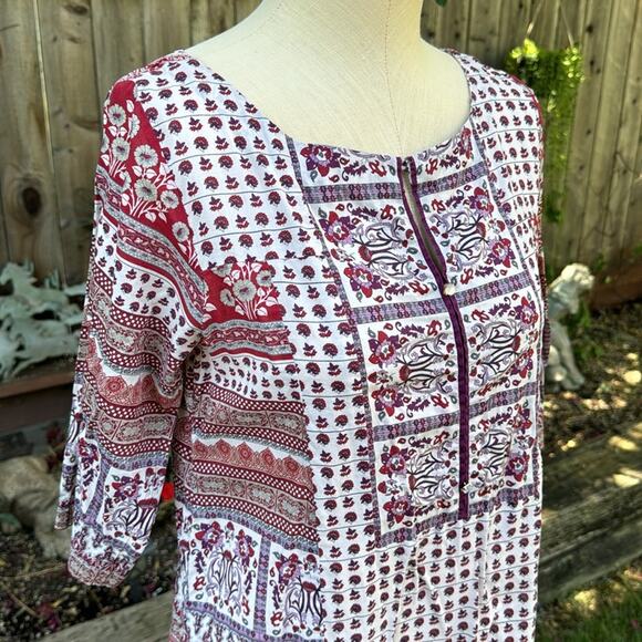 rL Pret by Nishatlinen Boho Block Floral Print Tunic Top *See Measurements* - Picture 2 of 12